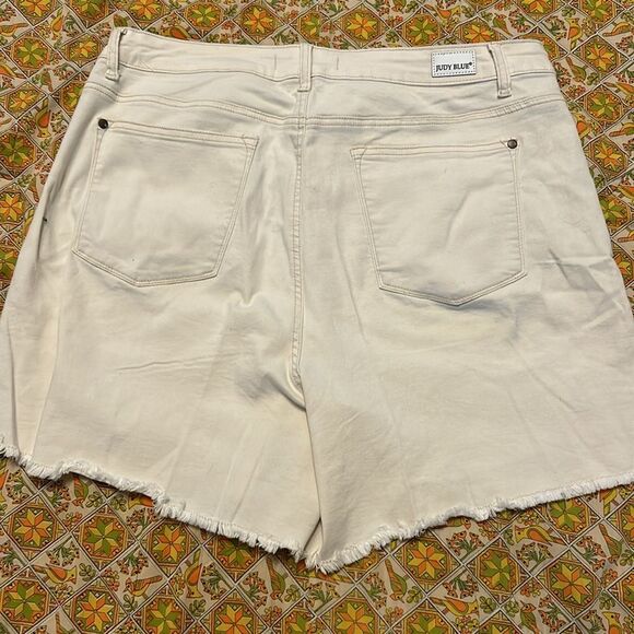 Judy Blue Women's High-Rise Cut-Off Denim Jean Shorts - Ivory Denim - 3XL - Picture 5 of 5